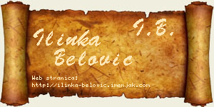 Ilinka Belović vizit kartica